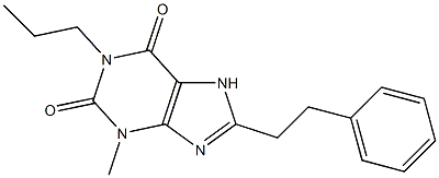 3-Methyl-1-propyl-8-(2-phenylethyl)xanthine 结构式