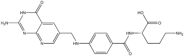 (S)-2-[[4-[[(2-Amino-4-oxo-3,4-dihydropyrido[2,3-d]pyrimidine-6-yl)methyl]amino]benzoyl]amino]-5-aminopentanoic acid 结构式