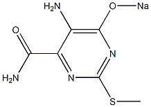 5-Amino-2-methylthio-6-sodiooxypyrimidine-4-carboxamide 结构式