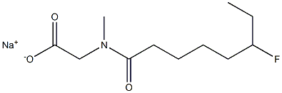 N-(6-Fluorooctanoyl)-N-methylglycine sodium salt 结构式