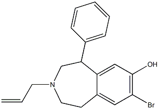 8-Bromo-2,3,4,5-tetrahydro-3-allyl-5-phenyl-1H-3-benzazepin-7-ol 结构式