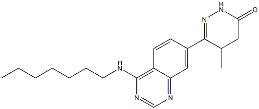 4,5-Dihydro-5-methyl-6-(4-heptylaminoquinazolin-7-yl)pyridazin-3(2H)-one 结构式