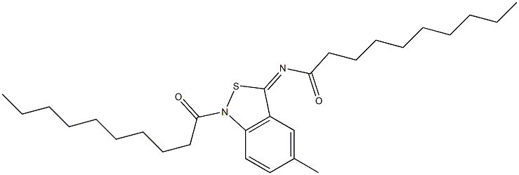 5-Methyl-1-decanoyl-3(1H)-decanoylimino-2,1-benzisothiazole 结构式