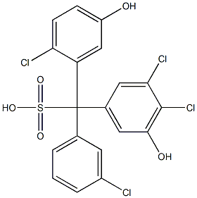 (3-Chlorophenyl)(2-chloro-5-hydroxyphenyl)(3,4-dichloro-5-hydroxyphenyl)methanesulfonic acid 结构式