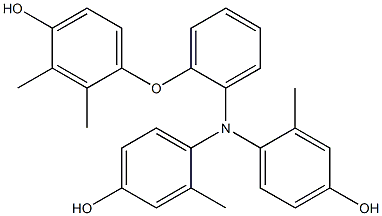 N,N-Bis(4-hydroxy-2-methylphenyl)-2-(4-hydroxy-2,3-dimethylphenoxy)benzenamine 结构式