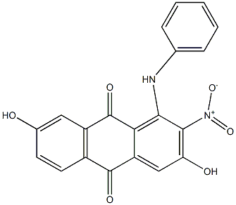 1-Anilino-3,7-dihydroxy-2-nitroanthraquinone 结构式