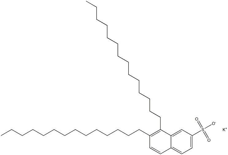 7,8-Ditetradecyl-2-naphthalenesulfonic acid potassium salt 结构式