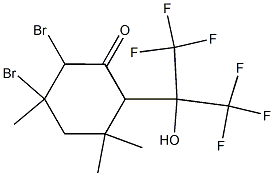 5,6-Dibromo-2-[2,2,2-trifluoro-1-hydroxy-1-(trifluoromethyl)ethyl]-3,3,5-trimethylcyclohexanone 结构式