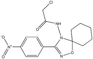 2-Chloro-N-[3-(4-nitrophenyl)-5,5-pentamethylene-1,2,4-oxadiazol-4(5H)-yl]acetamide 结构式