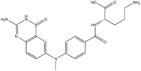 (S)-5-Amino-2-[4-[[(2-amino-3,4-dihydro-4-oxoquinazolin)-6-yl]methylamino]benzoylamino]valeric acid 结构式