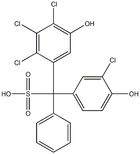 (3-Chloro-4-hydroxyphenyl)(2,3,4-trichloro-5-hydroxyphenyl)phenylmethanesulfonic acid 结构式