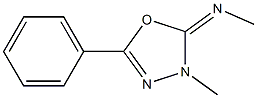 2-Methylimino-3-methyl-5-phenyl-2,3-dihydro-1,3,4-oxadiazole 结构式