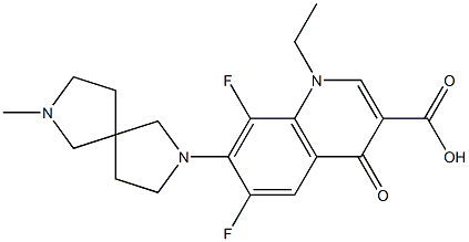 1-Ethyl-1,4-dihydro-6,8-difluoro-7-(7-methyl-2,7-diazaspiro[4.4]nonan-2-yl)-4-oxoquinoline-3-carboxylic acid 结构式