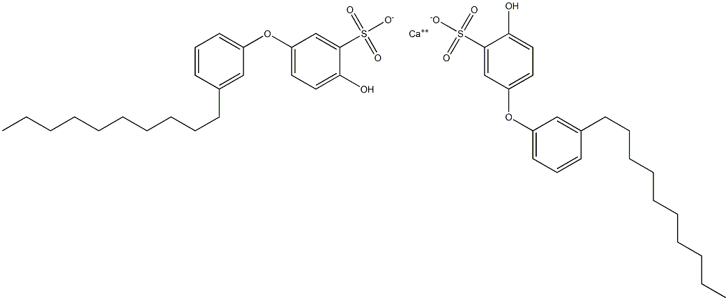 Bis(4-hydroxy-3'-decyl[oxybisbenzene]-3-sulfonic acid)calcium salt 结构式