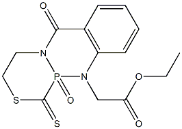 [9-(Ethoxycarbonylmethyl)-1-thioxo-1,2,3,4,4a,9a-hexahydro-2-thia-4a,9-diaza-9a-phosphaanthracen-10(9H)-one]9a-oxide 结构式