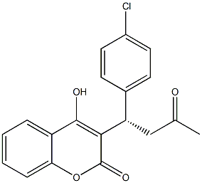 3-[(S)-1-(4-Chlorophenyl)-3-oxobutyl]-4-hydroxy-2H-1-benzopyran-2-one 结构式