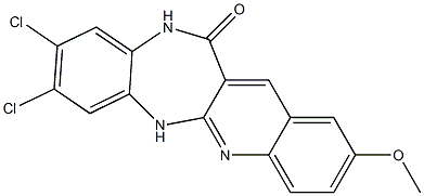 2-Methoxy-8,9-dichloro-6H-quino[2,3-b][1,5]benzodiazepin-12(11H)-one 结构式
