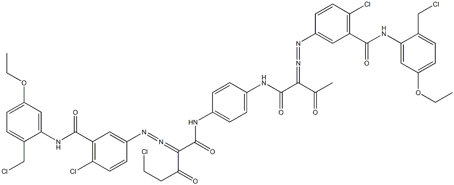 3,3'-[2-(Chloromethyl)-1,4-phenylenebis[iminocarbonyl(acetylmethylene)azo]]bis[N-[2-(chloromethyl)-5-ethoxyphenyl]-6-chlorobenzamide] 结构式