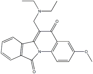 3-Methoxy-6-[(diethylamino)methyl]isoindolo[2,1-a]quinoline-5,11(5H)-dione 结构式
