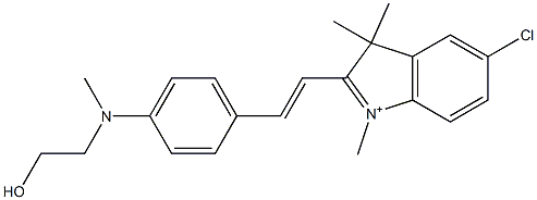 5-Chloro-2-[2-[4-[(2-hydroxyethyl)(methyl)amino]phenyl]ethenyl]-1,3,3-trimethyl-3H-indolium 结构式