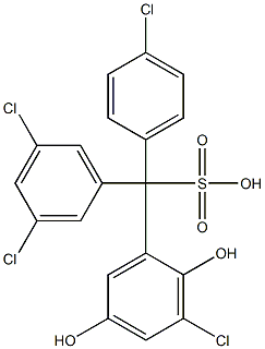 (4-Chlorophenyl)(3,5-dichlorophenyl)(3-chloro-2,5-dihydroxyphenyl)methanesulfonic acid 结构式