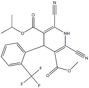 4-(2-Trifluoromethylphenyl)-2-cyano-6-cyano-1,4-dihydropyridine-3,5-dicarboxylic acid 3-methyl 5-isopropyl ester 结构式