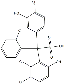 (2-Chlorophenyl)(4-chloro-3-hydroxyphenyl)(2,3-dichloro-6-hydroxyphenyl)methanesulfonic acid 结构式