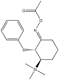 (1R,2R)-1-(Trimethylsilyl)-2-(phenylthio)-3-(acetoxyimino)cyclohexane 结构式