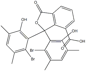 1,1-Bis(2-bromo-6-hydroxy-3,5-dimethylphenyl)-1,3-dihydro-3-oxoisobenzofuran-7-carboxylic acid 结构式