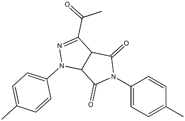 1,3a,4,5,6,6a-Hexahydro-3-acetyl-4,6-dioxo-5-(4-methylphenyl)-1-(4-methylphenyl)pyrrolo[3,4-c]pyrazole 结构式