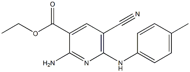 2-Amino-5-cyano-6-(4-methylanilino)pyridine-3-carboxylic acid ethyl ester 结构式