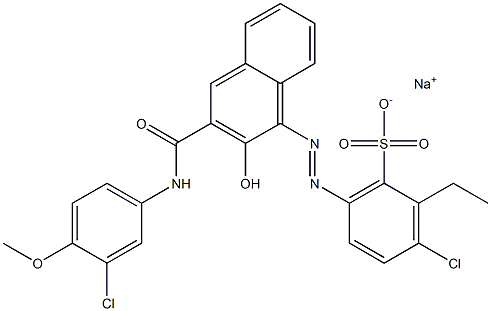 3-Chloro-2-ethyl-6-[[3-[[(3-chloro-4-methoxyphenyl)amino]carbonyl]-2-hydroxy-1-naphtyl]azo]benzenesulfonic acid sodium salt 结构式