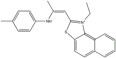 1-Ethyl-2-[2-[(4-methylphenyl)amino]-1-propenyl]naphtho[1,2-d]thiazol-1-ium 结构式