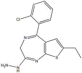 5-(o-Chlorophenyl)-7-ethyl-2-hydrazino-3H-thieno[2,3-e]-1,4-diazepine 结构式