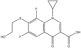 7-(2-Hydroxyethyl)thio-1-cyclopropyl-6,8-difluoro-1,4-dihydro-4-oxoquinoline-3-carboxylic acid 结构式