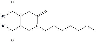 1-Heptyl-6-oxo-3,4-piperidinedicarboxylic acid 结构式