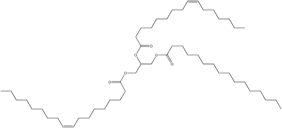 L-Glycerol 1-palmitate 2-palmitoleate 3-oleate 结构式