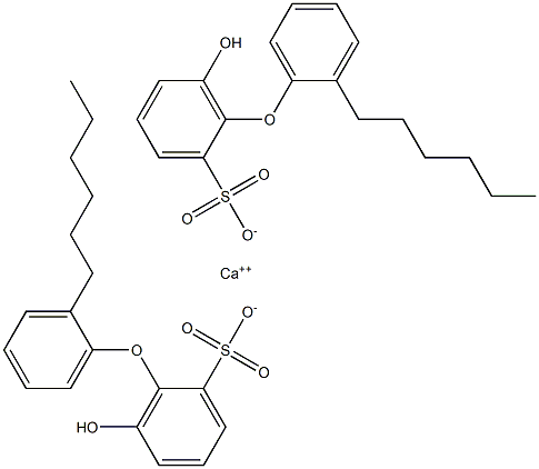 Bis(6-hydroxy-2'-hexyl[oxybisbenzene]-2-sulfonic acid)calcium salt 结构式