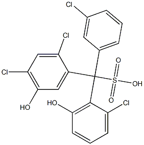 (3-Chlorophenyl)(2-chloro-6-hydroxyphenyl)(2,4-dichloro-5-hydroxyphenyl)methanesulfonic acid 结构式