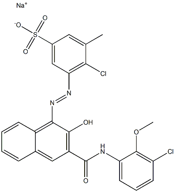 4-Chloro-3-methyl-5-[[3-[[(3-chloro-2-methoxyphenyl)amino]carbonyl]-2-hydroxy-1-naphtyl]azo]benzenesulfonic acid sodium salt 结构式