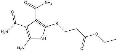 2-Amino-5-[[2-(ethoxycarbonyl)ethyl]thio]-1H-pyrrole-3,4-dicarboxamide 结构式