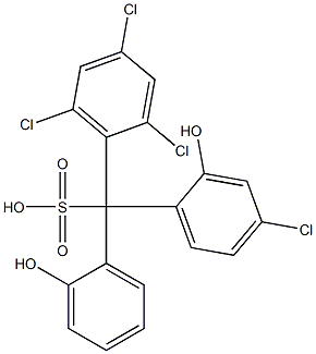 (4-Chloro-2-hydroxyphenyl)(2,4,6-trichlorophenyl)(2-hydroxyphenyl)methanesulfonic acid 结构式