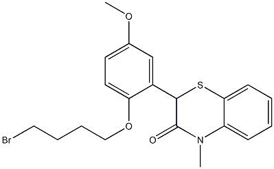 2-[2-(4-Bromobutoxy)-5-methoxyphenyl]-4-methyl-4H-1,4-benzothiazin-3(2H)-one 结构式