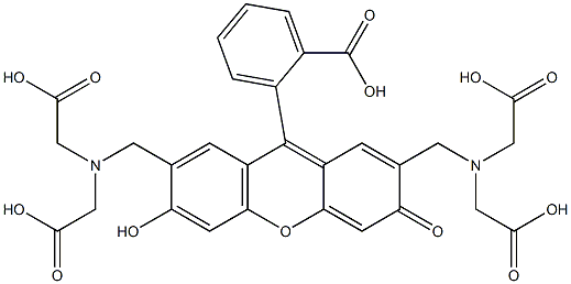 2-[2,7-Bis[[bis(carboxymethyl)amino]methyl]-6-hydroxy-3-oxo-3H-xanthen-9-yl]benzoic acid 结构式