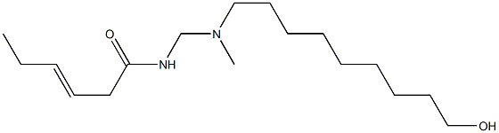 N-[[N-(9-Hydroxynonyl)-N-methylamino]methyl]-3-hexenamide 结构式