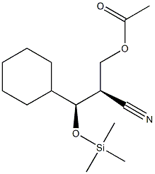 (2R,3S)-2-(Acetoxymethyl)-3-(trimethylsilyloxy)-3-cyclohexylpropanenitrile 结构式