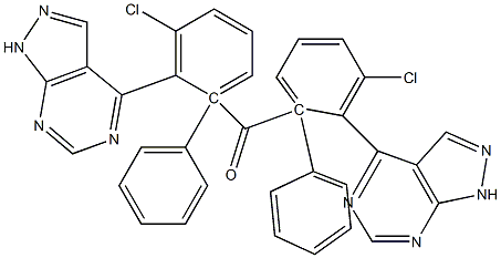 1-Phenyl-1H-pyrazolo[3,4-d]pyrimidin-4-yl(3-chlorophenyl) ketone 结构式
