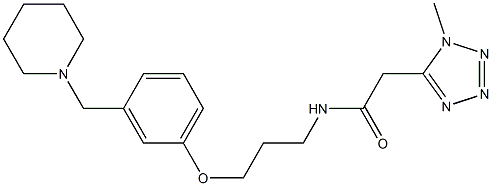 N-[3-[3-(Piperidinomethyl)phenoxy]propyl]-2-(1-methyl-1H-tetrazol-5-yl)acetamide 结构式