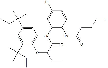 4-(4-Fluorobutyrylamino)-5-[2-(2,4-di-tert-amylphenoxy)butyrylamino]phenol 结构式