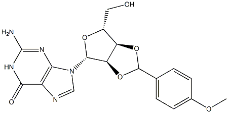2'-O,3'-O-(p-Methoxybenzylidene)guanosine 结构式